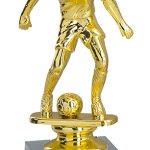 Trofeo fútbol oro, plata bronce abs metalizado grabado