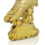 Trofeo fútbol resina metalizada grabado 18510