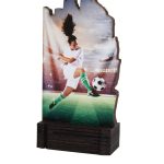 Trofeo fútbol femenino madera grabado 22409