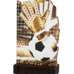 Trofeo portero fútbol madera grabado 22606
