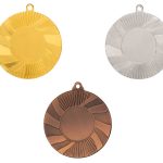 Medallas grabadas láser con cinta oro plata y bronce 26-6201