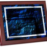 Placa aluminio mármol azul grabada 4629