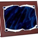 Placa de homenaje aluminio marmolizado azul 4634