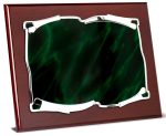 Placa homenaje aluminio marmolizado verde grabada 4636