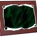 Placa homenaje aluminio marmolizado verde grabada 4636