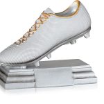 Trofeo fútbol resina plata grabado 83525