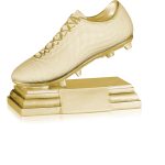 Trofeo fútbol resina oro grabado 83526