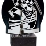 Trofeo motor plata metal grabado FM01A