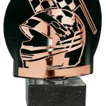 Trofeo motor bronce metal grabado FM01B