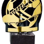 Trofeo fútbol oro plata bronce metal grabado