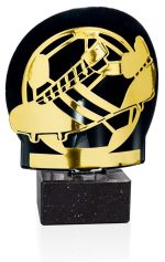 Trofeo fútbol oro plata bronce metal grabado