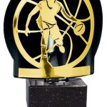 Trofeo baloncesto metal grabado