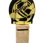 Trofeo fútbol oro metal grabado FX03D