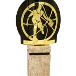 Trofeo baloncesto metal grabado