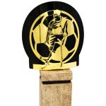 Trofeo fútbol metal grabado