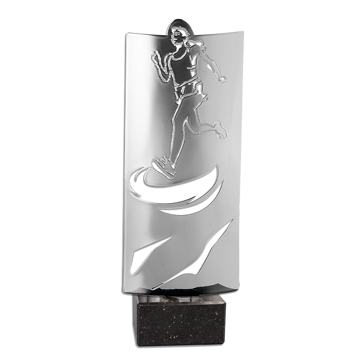 KX04 Trofeo atletismo femenino metal grabado - Imagen 1