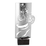 Trofeo ciclismo metal grabado