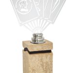 Trofeo cartas metal grabado