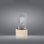 Trofeo cristal base con luz grabado 1053