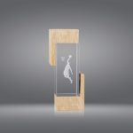 Trofeo cristal y base de madera grabado 1055