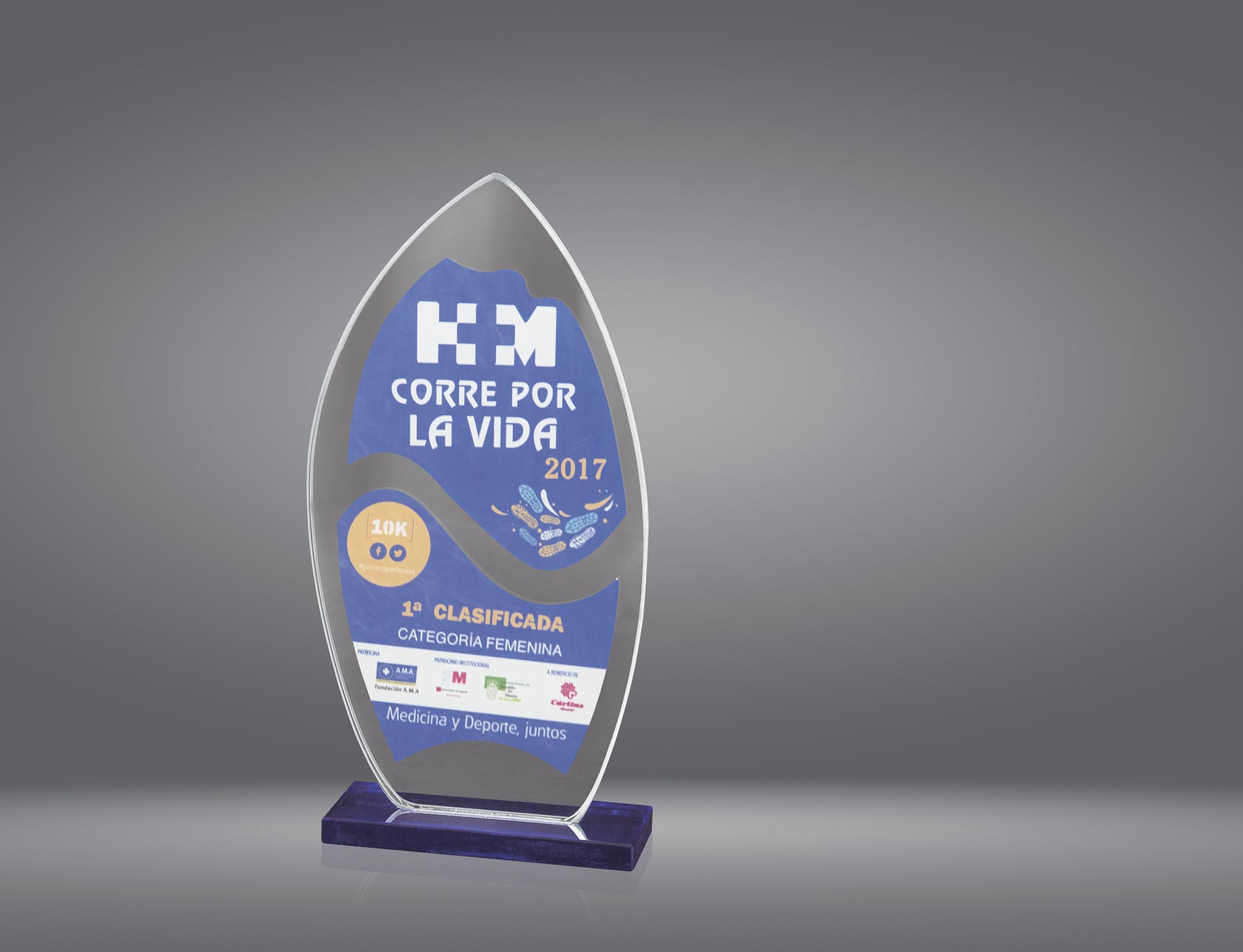 1099 Trofeo cristal sublimación grabado 1099 - Imagen 1