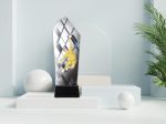 Trofeo cristal color varios deportes grabado 1371