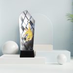 Trofeo cristal color varios deportes grabado 1371