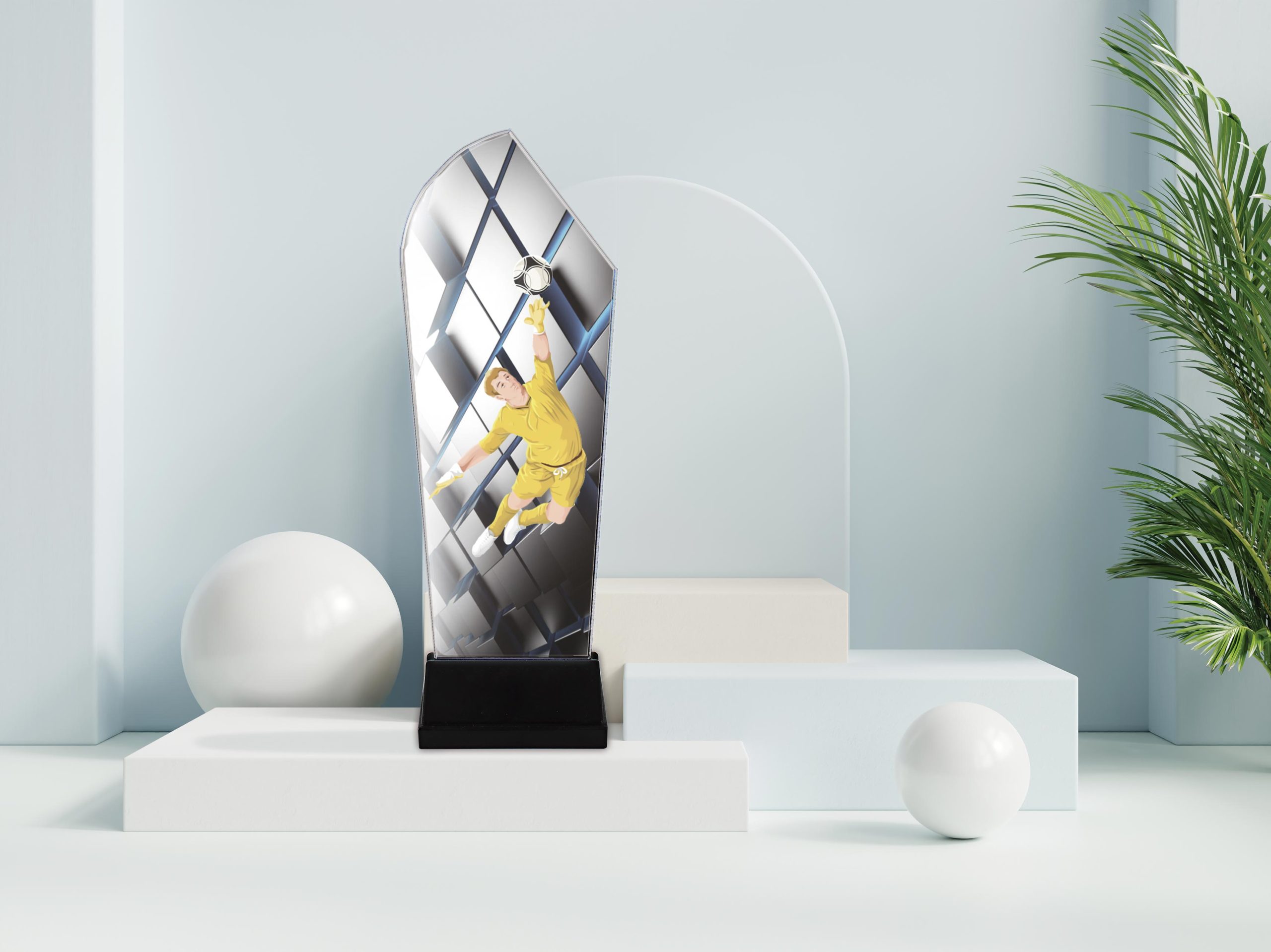 1371 Trofeo cristal color varios deportes grabado 1371 - Imagen 1